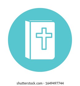 religious bible book block style icon vector illustration design