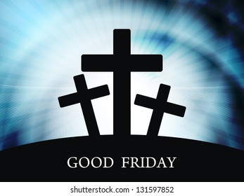 Religious blue color background illustration for Good Friday.