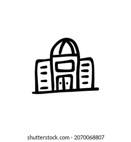 religious building icon in vector. Logotype - Doodle