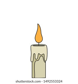 religious candle fire isolated icon