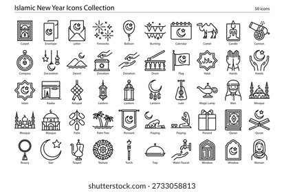 Religious celebration icons featuring Islamic symbols, religious observance, cultural traditions, and religious holiday symbols.