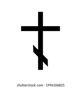 Religious Christian symbol of the cross. Black vector illustration isolated on white background.