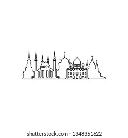 religious cityscape icon. Element of Cityscape for mobile concept and web apps icon. Outline, thin line icon for website design and development, app development