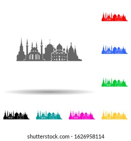 religious cityscape multi color style icon. Simple glyph, flat vector of cityscape icons for ui and ux, website or mobile application