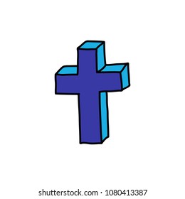 Religious Cross Doodle Icon