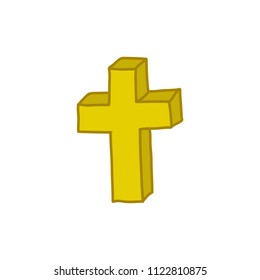 religious cross doodle icon