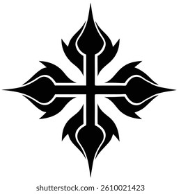 Religious Cross with Fire and Dove Icon