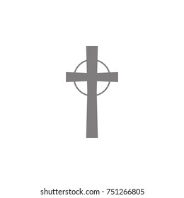 Religious cross icon. Simple web black icon, can be used as web element icon on white background