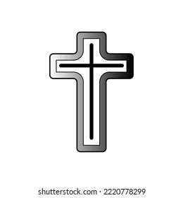 Religious Cross Icon. Traditional Design. Vector Illustration. Stock Image.