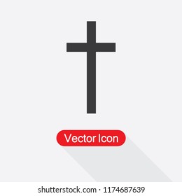 Religious Cross Icon Vector Illustration Eps10