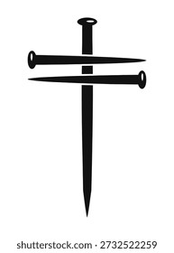 Religious Cross Nails Symbol Vector