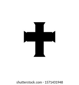 Religious cross on white background. Vector illustration.