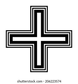 Religious cross on white background. Vector illustration.