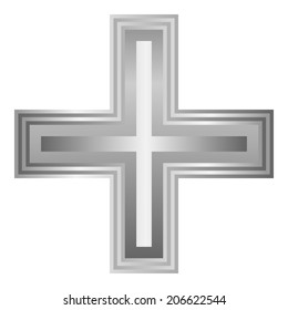 Religious cross on white background. Vector illustration.