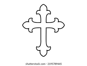 Religious Cross, on white background 