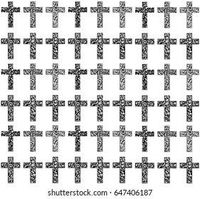 Religious cross seamless pattern. Christian Symbol. Vector illustration.