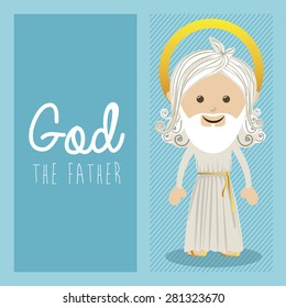 Religious design over blue background, vector illustration
