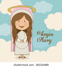 Religious design over blue background, vector illustration