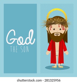 Religious design over blue background, vector illustration