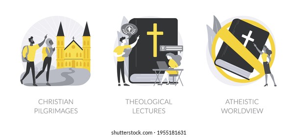Religious doctrine abstract concept vector illustrations.