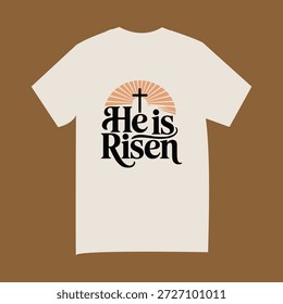 Religioso Domingo de Pascua Ropa Se Levanta Gráfico Tee