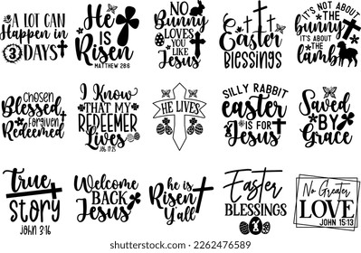 Religious Easter SVG bundle Christian Easter Quotes svg