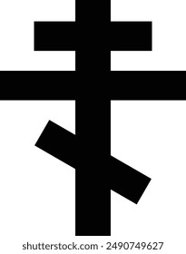 Icono de Vector negro plano religioso de la Cruz del Este.