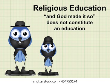 Religious education on graph paper background with copy space for own text