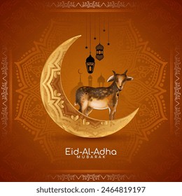 Religiöses Eid Al Adha Mubarak Islamischer Gruß Hintergrund Vektorgrafik