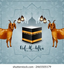 Religious Eid Al Adha mubarak Islamic festival celebration background vector