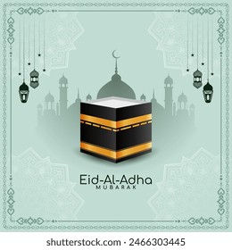 Religious Eid Al Adha mubarak Islamic festival celebration background vector