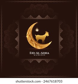 Religiöses Eid Al Adha Mubarak Islamischer Gruß Hintergrund Vektorgrafik
