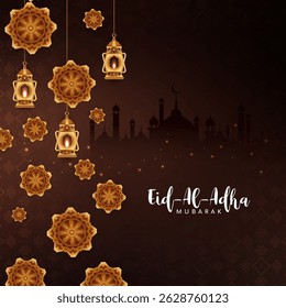 Religious Eid al adha mubarak Islamic festival background design vector