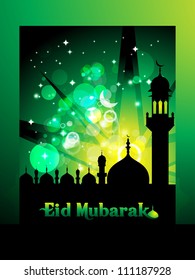Religious eid background with Beautiful mosque. Vector illustration,Eps 10