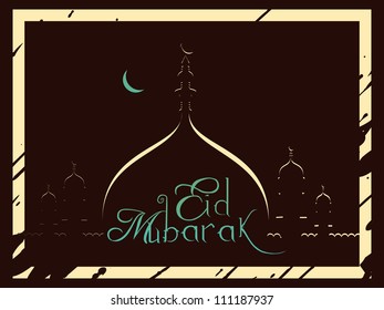 Religious eid background with Beautiful mosque. Vector illustration,Eps 10