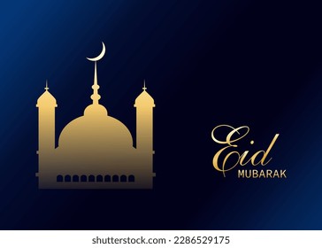 Religiöse eid-mubarak-Banner mit islamischer Moschee-Design
