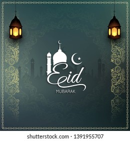 Religious Eid Mubarak elegant festive background vector