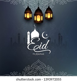 Religious Eid Mubarak elegant festive background vector
