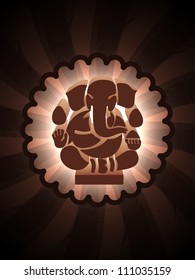 religious elegant background in brown color with beautiful ganesha.