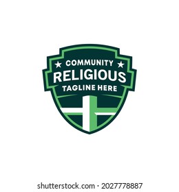 religious emblem illustration vector logo design modern style for spirituality community