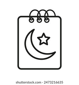 Religious Event Calendar Icon Ideal for Islamic Holiday Planning