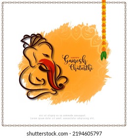 Religious festival Happy Ganesh Chaturthi background design vector