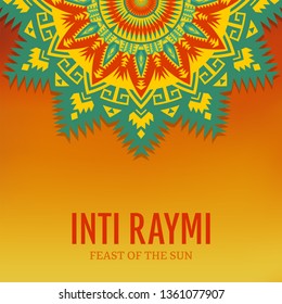 Religious Festival Inti Raymi. Inca Celebration Of The Sun. Pagan Holiday In Peru.