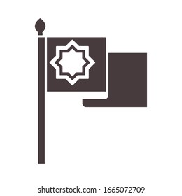 religious flag ramadan arabic islamic celebration vector illustration silhouette style icon