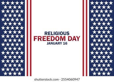 Religious Freedom Day Vector illustration. January 16. Holiday concept. Template for background, banner, card, poster with text inscription.