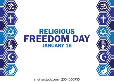 Religious Freedom Day wallpaper with shapes and typography, banner, card, poster, template. Religious Freedom Day, Modern background