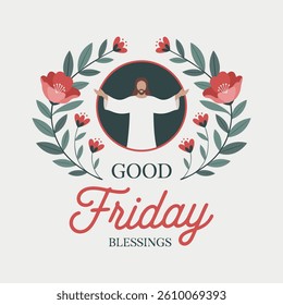 Religious Good Friday Art with Three Crosses vector 