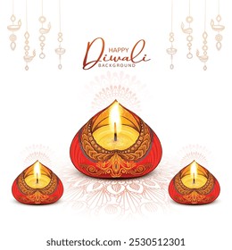 Religious happy diwali indian festival card background