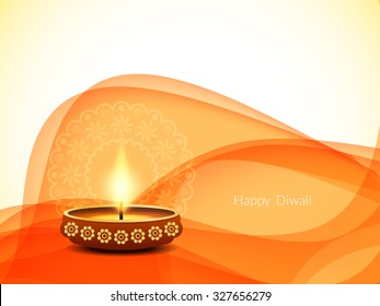 Religious happy diwali vector card design.