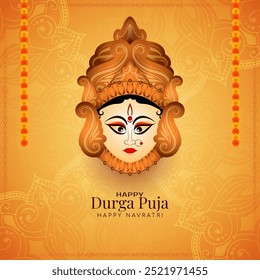 Religioso Feliz Durga puja y Navratri Hindu festival celebración de fondo Vector